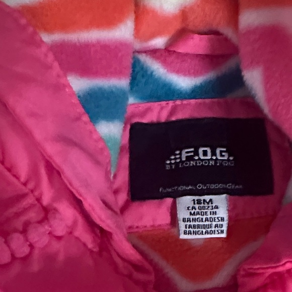 London Fog Pink Kids Raincoat with Hood - Picture 2 of 8